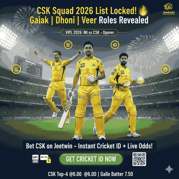 CSK Squad 2026 List: Chennai Super Kings Players, Roles & Match Insights