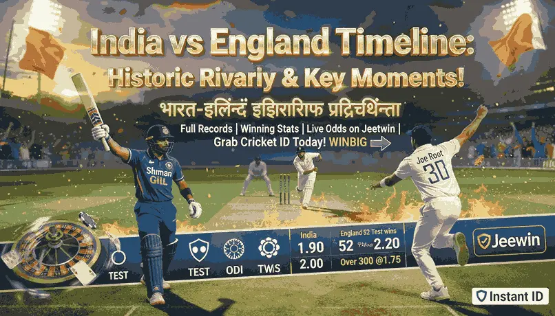 India National Cricket Team vs England Cricket Team Timeline