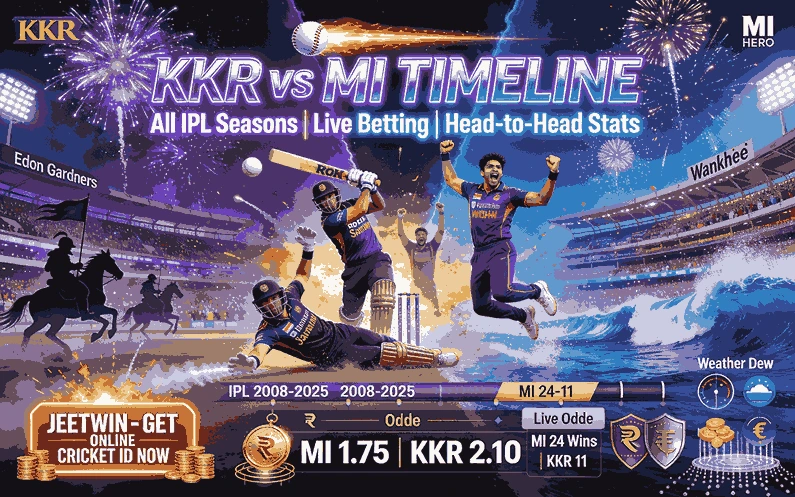 Kolkata Knight Riders vs Mumbai Indians Timeline