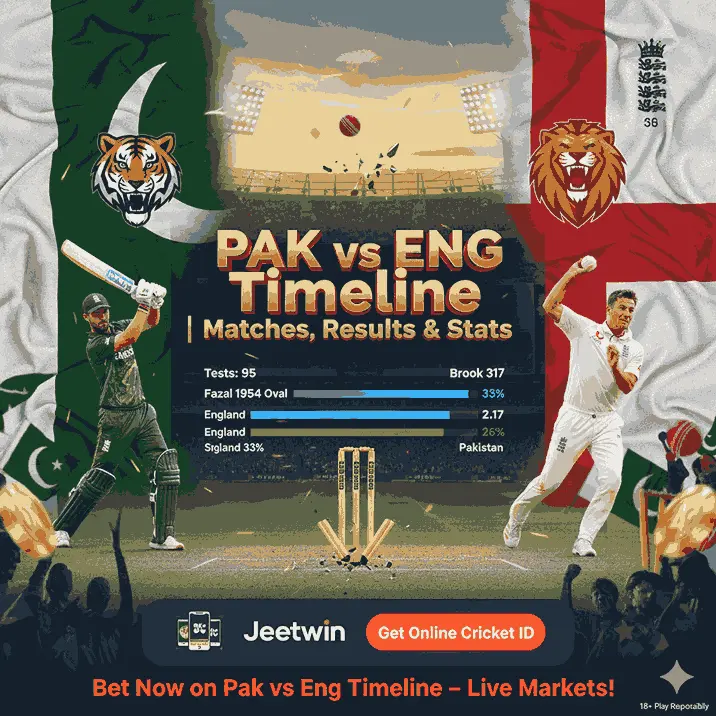Pakistan National Cricket Team vs England Cricket Team Timeline