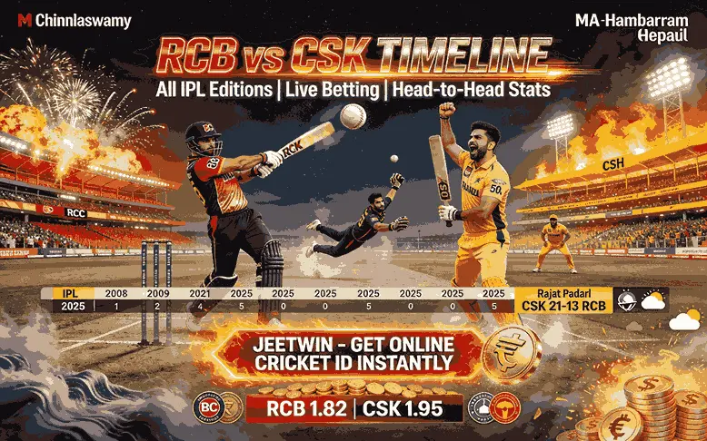 Royal Challengers Bangalore vs Chennai Super Kings Timeline