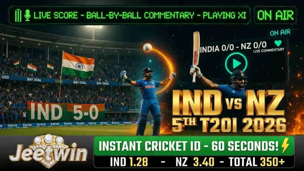 India vs New Zealand 5th T20I 2026 – Live Score, Commentary, Playing XI & Instant Cricket ID